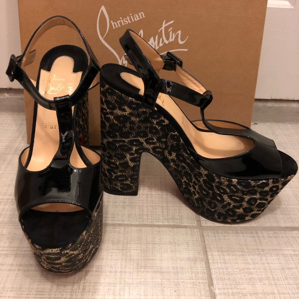 Christian Louboutin platform heels SZ 40.5 leopard